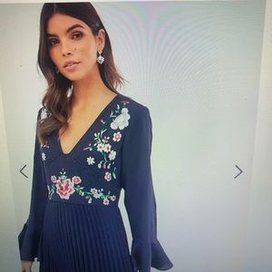 Midi embroidered dress